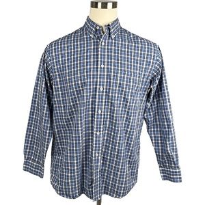 Navy Blue Plaid Shirt (L)